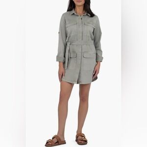NWT KUT from the Kloth Alva Long Sleeve Belted Shirt Dress